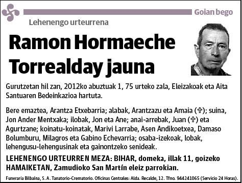 HORMAETXE TORREALDAY,RAMON