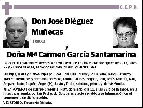 DIEGUEZ MUÑECAS Y Mª CARMEN GARCIA SANTAMARINA,JOS