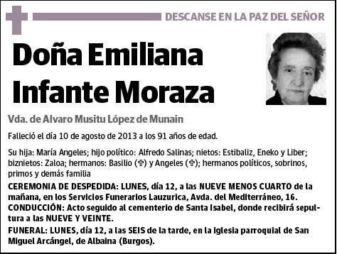 INFANTE MORAZA,EMILIANA