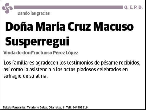 MACUSO SUSPERREGUI,MARIA CRUZ