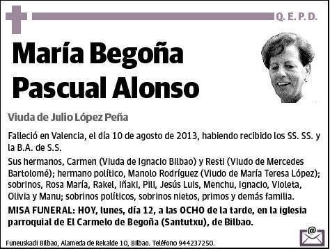 PASCUAL ALONSO,MARIA BEGOÑA