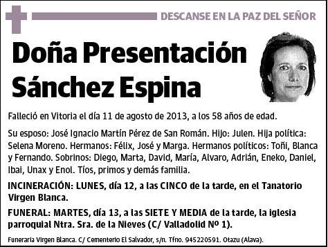 SANCHEZ ESPINA,PRESENTACION