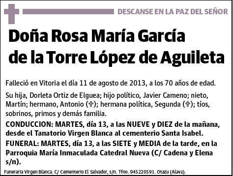 GARCIA DE LA TORRE LOPEZ DE AGUILETA,ROSA MARIA