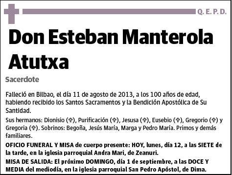 MANTEROLA ATUTXA,ESTEBAN