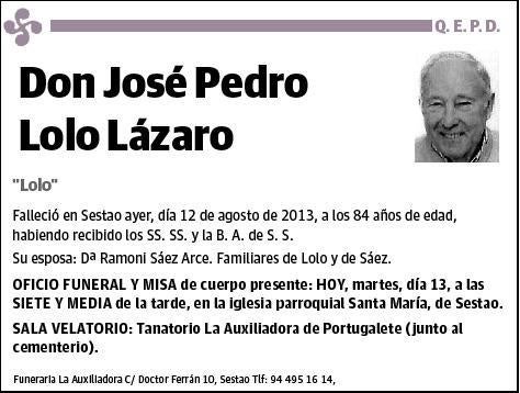 LOLO LAZARO,JOSE PEDRO