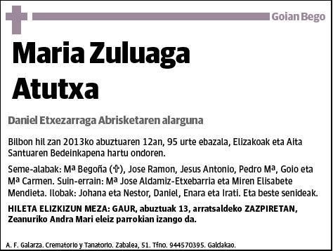 ZULUAGA ATUTXA,MARIA