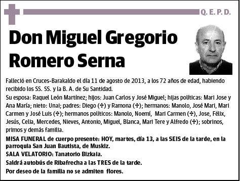 ROMERO SERNA,MIGUEL GREGORIO