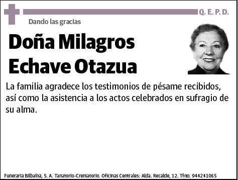 ECHAVE OTAZUA,MILAGROS