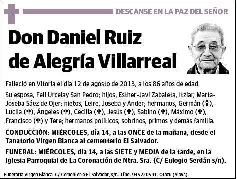 RUIZ DE ALEGRIA VILLARREAL,DANIEL