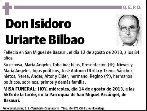 URIARTE BILBAO,ISIDORO