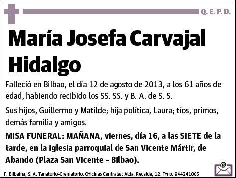 CARVAJAL HIDALGO,MARIA JOSEFA