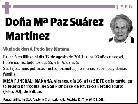 SUAREZ MARTINEZ,Mª PAZ