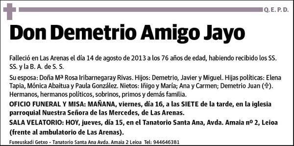 AMIGO JAYO,DEMETRIO