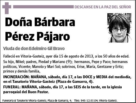 PEREZ PAJARO,BARBARA