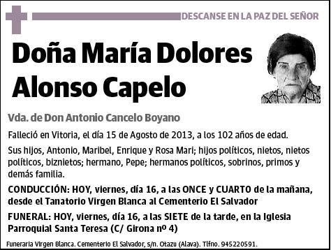 ALONSO CAPELO,MARIA DOLORES