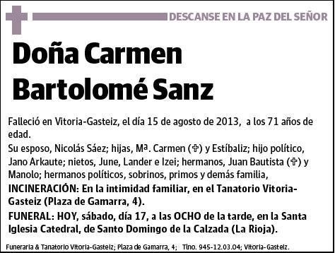 BARTOLOME SANZ,CARMEN