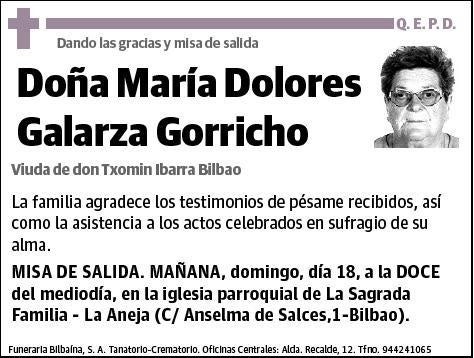 GALARZA GORRICHO,MARIA DOLORES