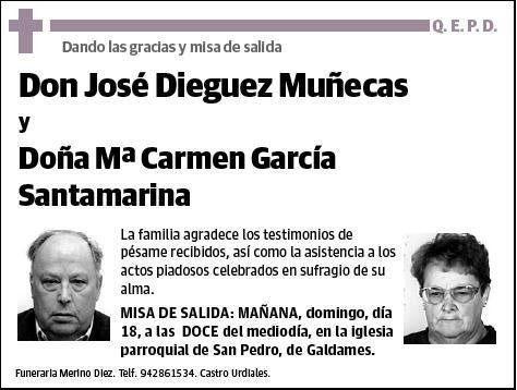 DIEGUEZ MUÑECAS Y Mª CARMEN GARCIA SANTAMARINA,JOSE