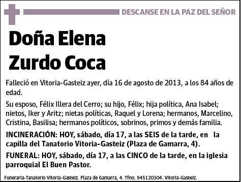 ZURDO COCA,ELENA