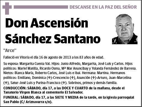 SANCHEZ SANTANO,ASCENSION