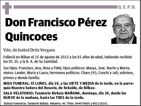 PEREZ QUINCOCES,FRANCISCO