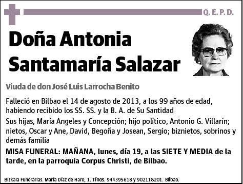 SANTAMARIA SALAZAR,ANTONIA