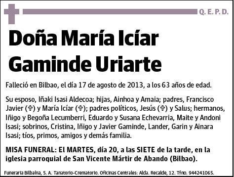 GAMINDE URIARTE,MARIA ICIAR