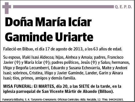 GAMINDE URIARTE,MARIA ICIAR