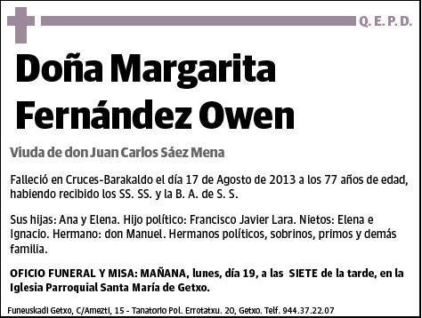 FERNANDEZ OWEN,MARGARITA