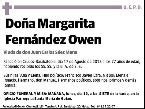 FERNANDEZ OWEN,MARGARITA