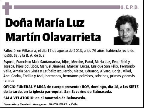 MARTIN OLAVARRIETA,MARIA LUZ