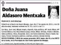 ALDASORO MENTXAKA,JUANA