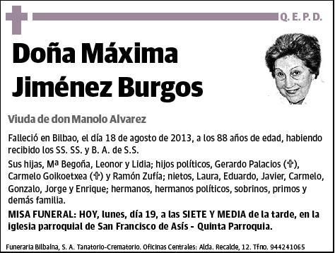 JIMENEZ BURGOS,MAXIMA