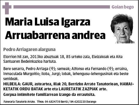 IGARZA ARRUABARRENA,Mª LUISA