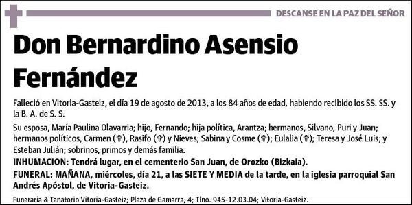 ASENSIO FERNANDEZ,BERNARDINO