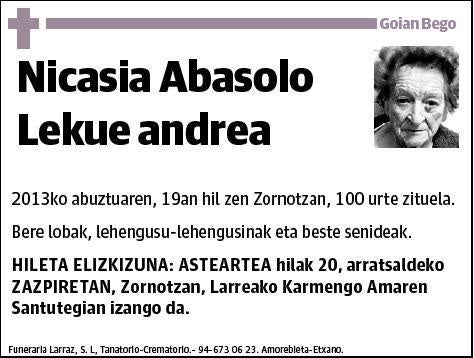 ABASOLO LEKUE,NICASIA