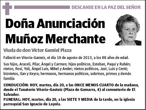 MUÑOZ MERCHANTE,ANUNCIACION