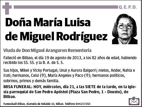 DE MIGUEL RODRIGUEZ,MARIA LUISA