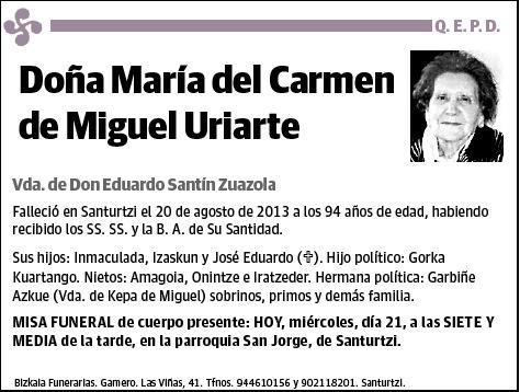 DE MIGUEL URIARTE,MARIA DEL CARMEN