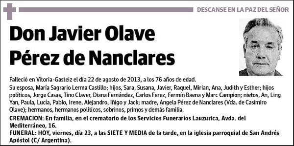 OLAVE PEREZ DE NANCLARES,JAVIER