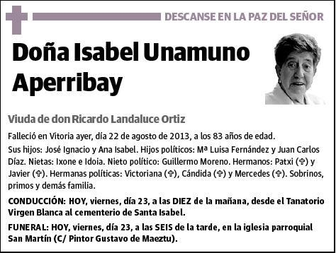 UNAMUNO APERRIBAY,ISABEL