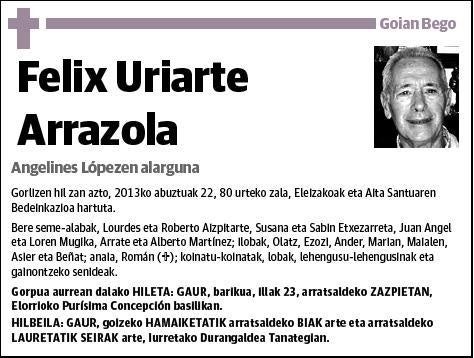 URIARTE ARRAZOLA,FELIX