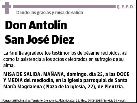 SAN JOSE DIEZ,ANTOLIN