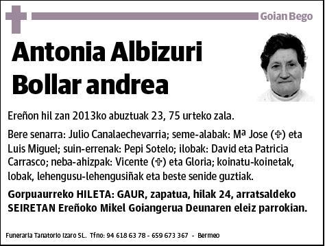 ALBIZURI BOLLAR,ANTONIA