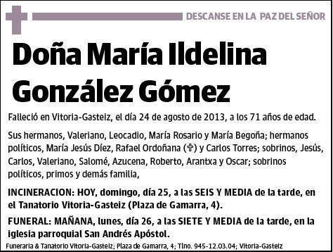 GONZALEZ GOMEZ,MARIA ILDELINA