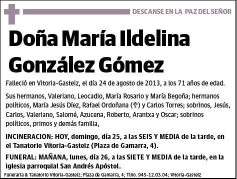 GONZALEZ GOMEZ,MARIA ILDELINA