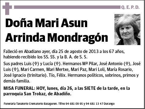 ARRINDA MONDRAGON,MARIA ASUN