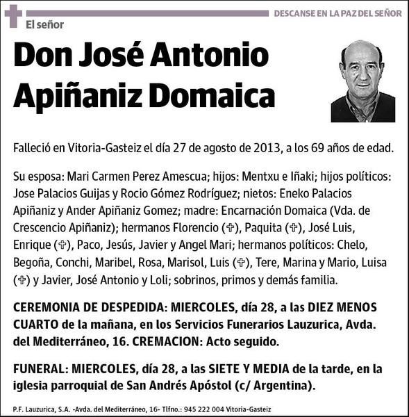 APIÑANIZ DOMAICA,JOSE ANTONIO