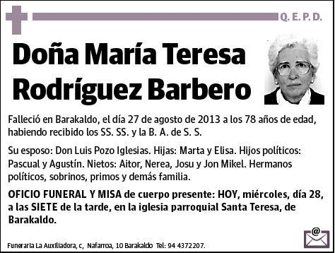 RODRIGUEZ BARBERO,MARIA TERESA