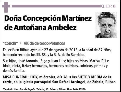 MARTINEZ DE ANTOÑANA AMBELEZ,CONCEPCION